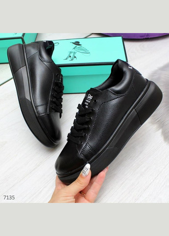 Черные кожаные женские кроссовки кеды, черные кроссовки KDSL чёрные демисезоны (302292777)