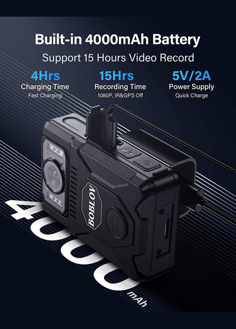 Боди камера M7, GPS, 128GB (1205) Boblov (333832056)