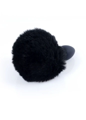 Анальная пробка Bunny Tail Silicone Black Plug Black BOYS of TOYS (395803809)