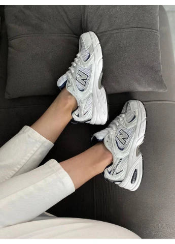 Кроссовки женские New Balance 530 White Silver Navy Нью Беланс 530 белые демисезоны (380679020)