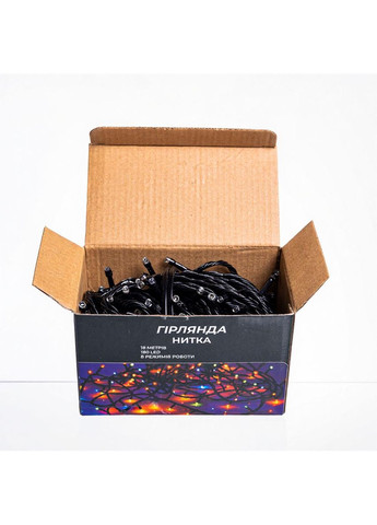 Новогодняя гирлянда комнатная нить 18 м 180 LED комнатная гирлянда черный провод Желтый свет W180LED18MBY Jooki (366037832)