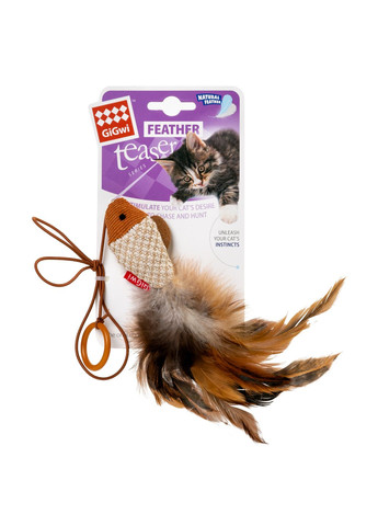 Дразнилка рыбка с перьями на палец 7 см (4823089352060) GiGwi (354701772)