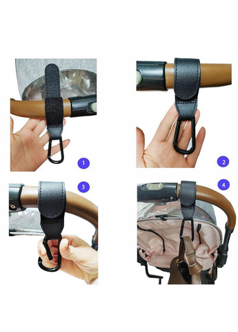 Крючки для крепления сумок на коляску и автокресла на липучке 2 шт. No Brand (365721801)