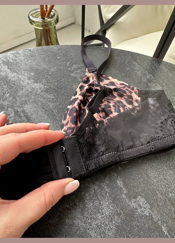 Коричневый демисезонный комплект белья трусики+ бюстгальтер No Brand