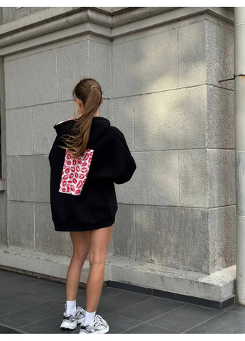 Жіноче зіп-худі вільного крою з яскравим принтом MonCher (360953283)