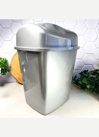 Сіре відро для сміття 27 л з поворотною кришкою Craft (307288813)