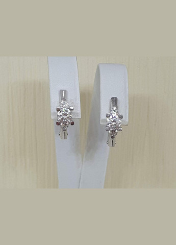 Срібні сережки з фіанітами. 90201007 Qvaliz (278315242)
