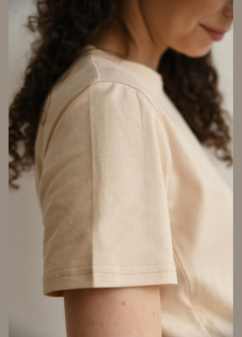 Бежева футболка для вагітних та годуючих з секретом годування малюка Мамин Дім - (292311976)