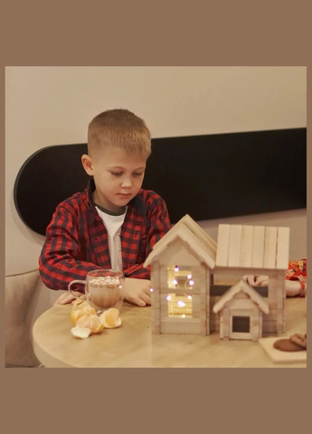 Конструктор дерев'яний Котедж 4в1 206 дет (900323) Igroteco (331164104)