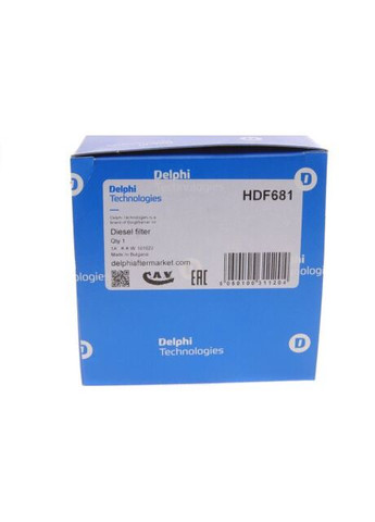 Фильтр топливный VW TRANSPORTER 2.5 TDI, MULTIVAN 2.5 TDI HDF681 Delphi (366174805)