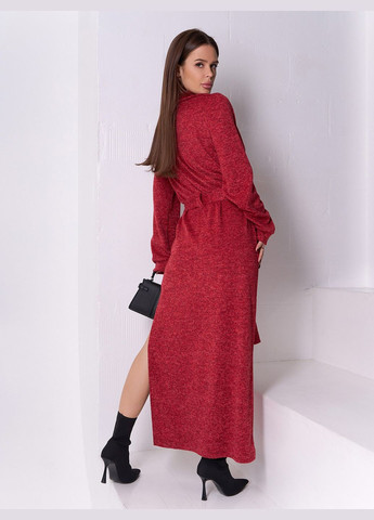 Красное повседневный, кэжуал красное ангоровое платье с карманами No Brand