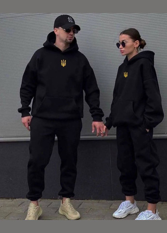 Чорний парні костюми на флісі No Brand