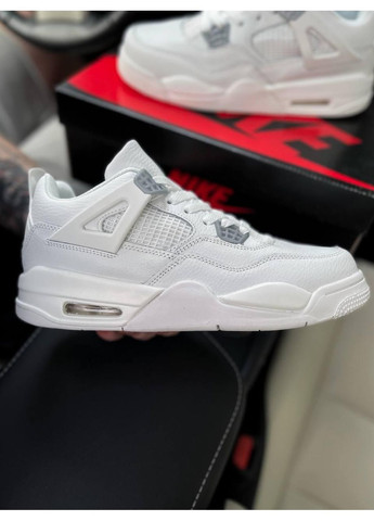 Білі Осінні кросівки чоловічі nike air jordan retro 4 white cement v2 найк аір джордан No Brand
