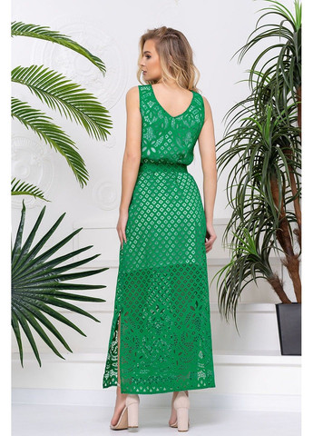 Зеленое летнее платье лен органза 20091 зеленое Tanita-Romario