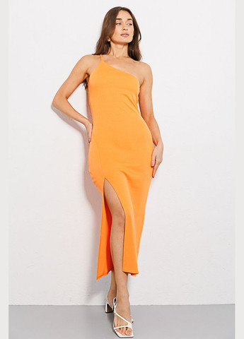 Оранжевое длинное трикотажное платье Arjen