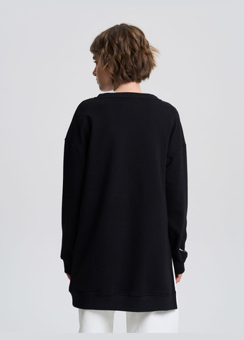 Черный свитшот-туника женский светло-бежевого цвета тм роза Роза однотонный без декора (326024056)