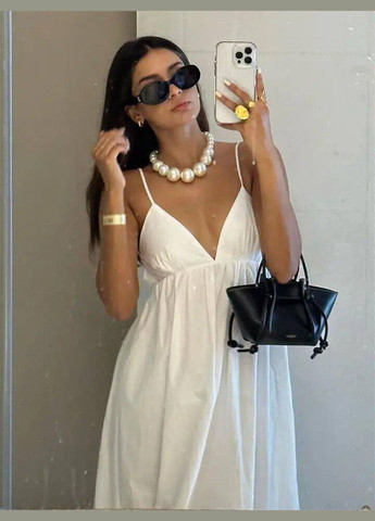 Белое повседневный платье женское - однотонное, длина мини JUGO однотонное