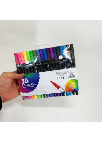 Профессиональный набор 36 шт двухсторонних маркеров линер+кисть с мягкой головкой на водной основе No Brand (366238837)