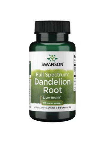 Корень одуванчика Full Spectrum Dandelion Root 515 mg 60 Caps Swanson (292632730)