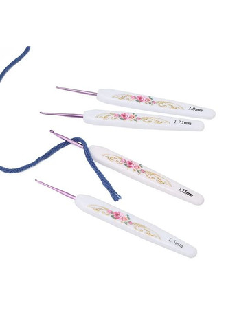 Набор крючков для вязания в косметичке, 16 штук белых крючков, размер 1.0/6.0 мм. Крючков (337341883)