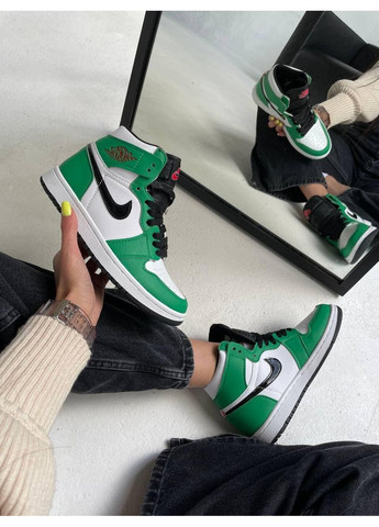 КРОСІВКИ ЖІНОЧІ NIKE AIR JORDAN 1 RETRO HIGH GREEN WHITE BLACK НАЙК АІР ДЖОРДАН No Brand сірі демісезони (367175407)