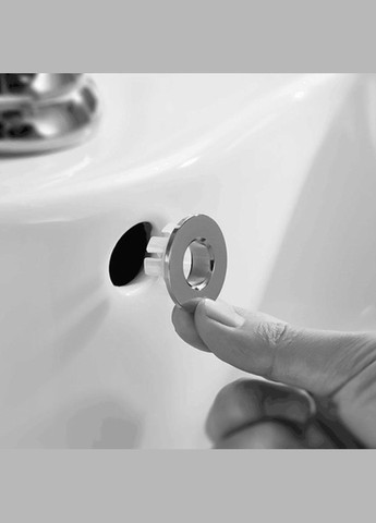 Декоративна універсальна накладка кільце на перелив умивальника латунь чорного кольору (OK0084_3) No Brand (315885386)