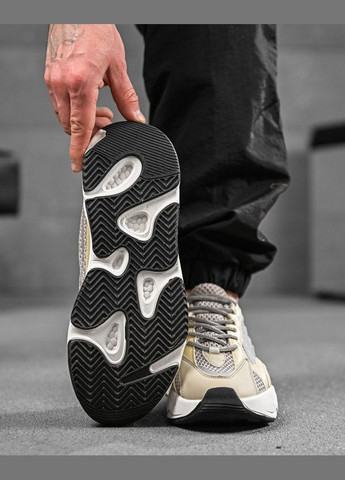 Бежевые демисезонные стильные мужские кроссовки текстильные бежевые Freedom