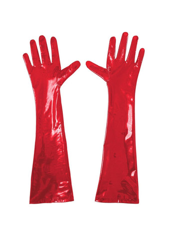 Красный демисезонный глянцевые перчатки - ora, размер l, цвет - cherrylove Art of Sex