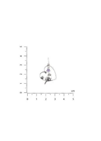 Кулон срібний із птицею Соловейко Lavender 925 Zirkon Skifska Etnika (364202885)