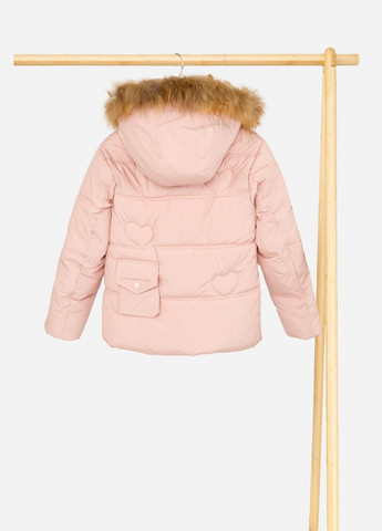 Светло-розовая зимняя куртка для девочки цвет пудровый цб-00254750 YICHENG