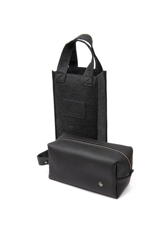 Шкіряний чоловічий несесер 11508 матовий 22х12х10 см чорний Grande Pelle (333662576)