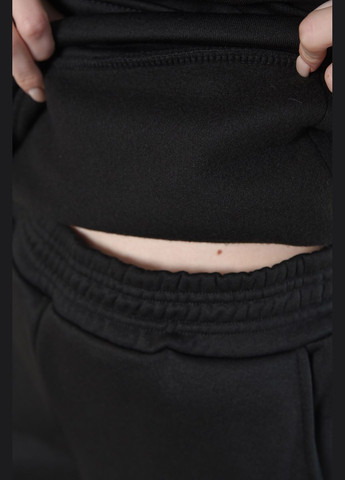 Спортивний костюм жіночий на флісі чорного кольору Let's Shop (278274381)