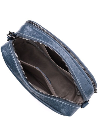 Стильна жіноча сумка прошита ромбами на лицьовій стороні з натуральної шкіри 22636 Синя Vintage (329146578)