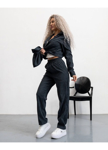 Жіночий Мікро вельветовий костюм: сорочка + штани Україна (361044132)