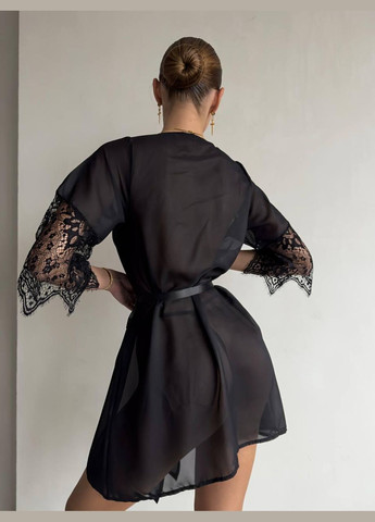 Спокусливий напівпрозорий халат з мереживними вставками No Brand (316301598)