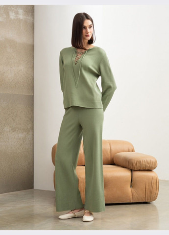 вязаный костюм цвета хаки с брюками Dressa (324103500)