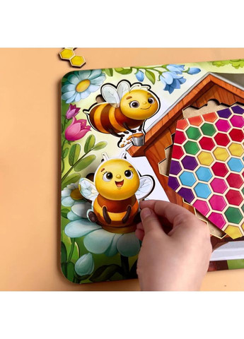 Дерев'яний пазл вкладиш «Веселі бджілки» Ubumblebees (365640911)