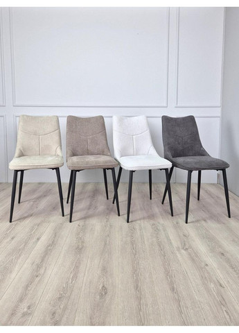 Стілець JUSTIN чорний каркас/світло-сірий тк. Intarsio (365461527)