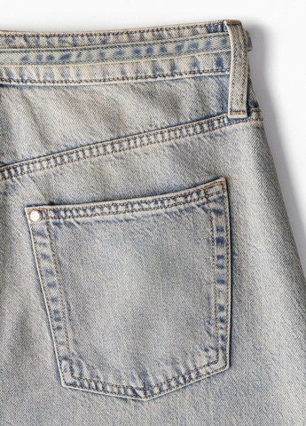 Голубая джинсовая однотонная юбка H&M