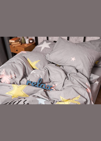 Комплект постельного белья Бязь Gold Люкс King Size 220x240 наволочки 2х50х70 (MS-820003011) Moon&Star Gray Stars (288043934)