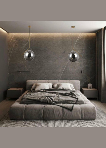 Скляний підвіс з кулею 30см (916-3817-1 BRZ+BK) No Brand (370072079)