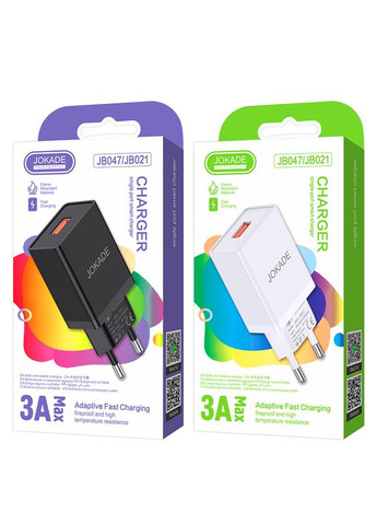 Сетевое зарядное устройство JB047/JB021 (1USB/3A)- черный Jokade (368852480)