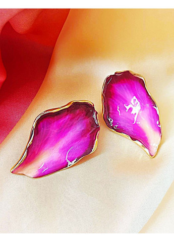 Сережки біжутерія акцентні яскраві великі листи No Brand (353968769)