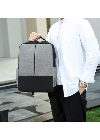 Чоловічий набір рюкзак тканинний Оксфорд сірий + сумка планшетка та гаманець клатч для міста унісекс ProDobro (363260153)