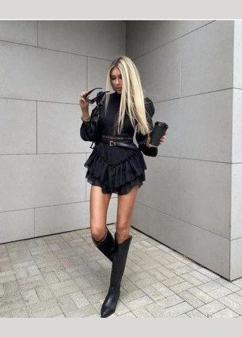 Чорна святковий сукня No Brand однотонна