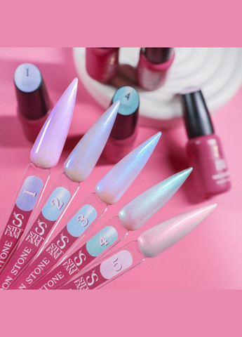 Топ для гель-лаку перламутровий без липкого шару Top Moon Stone 9 мл, 01 Бузковий Steffani (338426507)