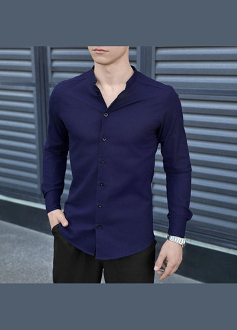 Темно-синяя повседневный рубашка Pobedov