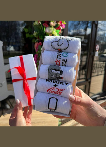 Комбіновані набір жіночих шкарпеток 36-41 5 пар у подарунковій коробці Vakko (308683608)