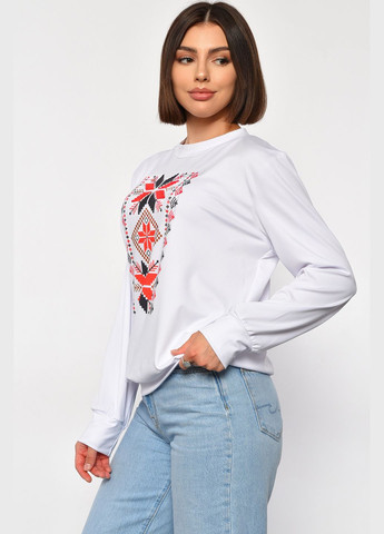 Білий світшот жіночий з малюнком білого кольору Let's Shop малюнок без декору (299764494)