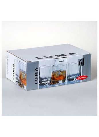 Набір склянок для віскі Luna 368мл 6шт прозорі високоякісні келихи для напоїв Pasabahce (368978285)